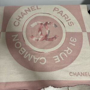 CHANEL Pink & Cream Cambon Logo Throw
